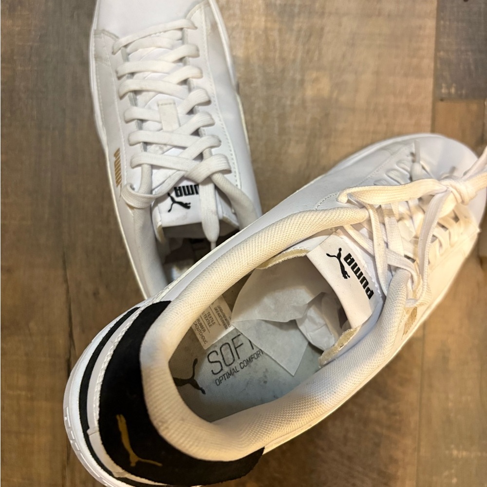 Puma White and Black Men's Low-Top Sneakers